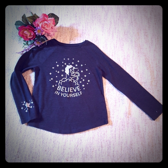 jumping beans Other - Believe in Yourself Unicorn dark grey henley